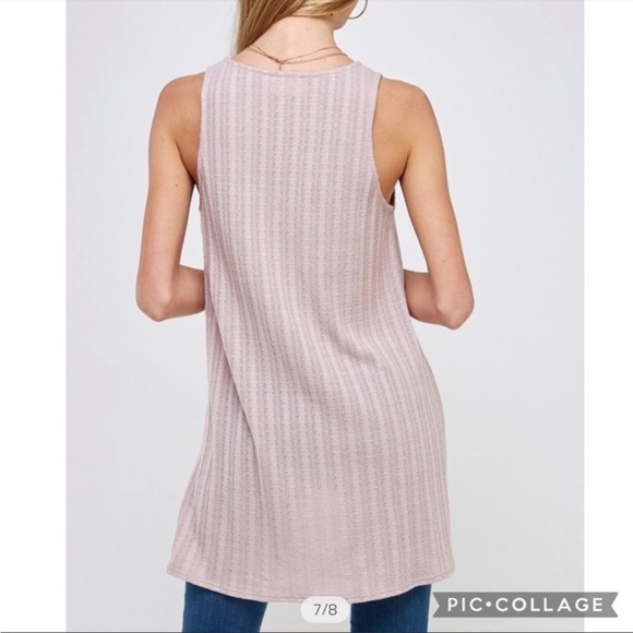 Hi-lo hem tank - mauve - Picture 4 of 7